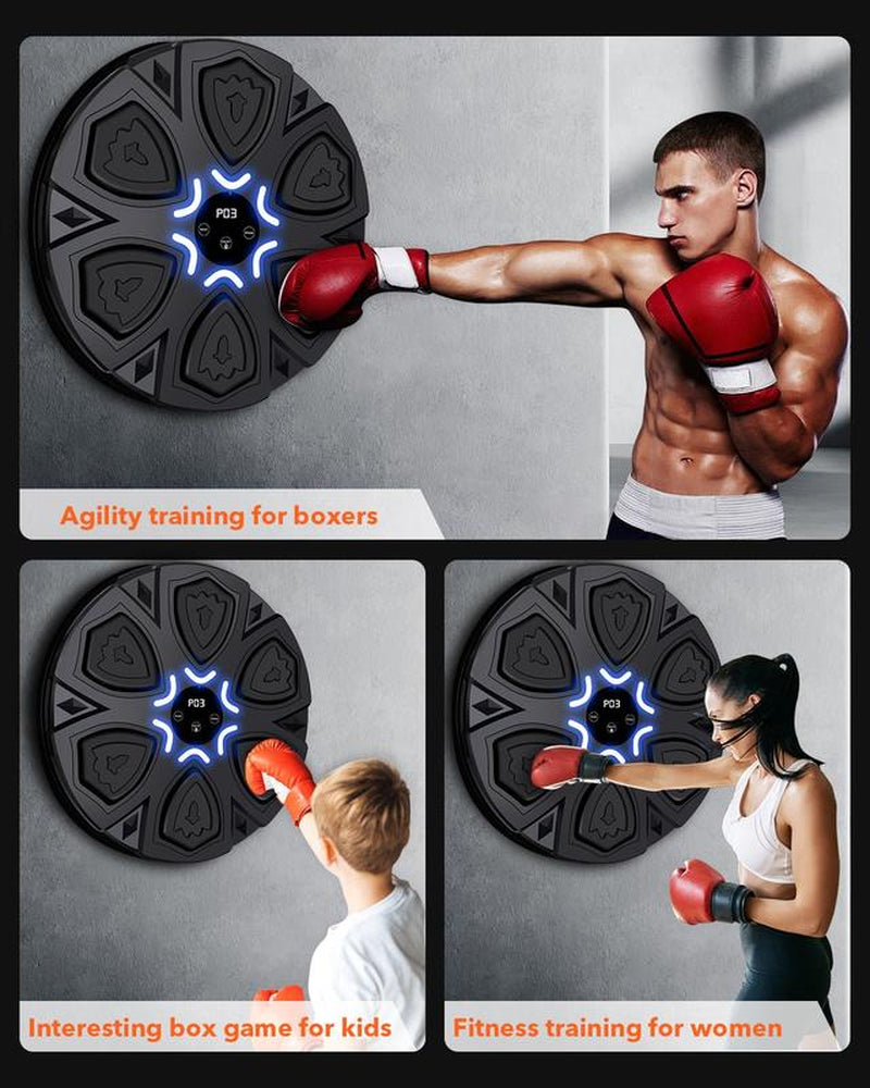 Music Boxing Machine, Boxing Machine Wall Mounted Music, Smart Bluetooth Boxing Equipment, Boxing Music Workout Machine with Gloves, Black1 Music Boxing Machine Smart Boxing Wall Mount Machine,Music Boxing Target