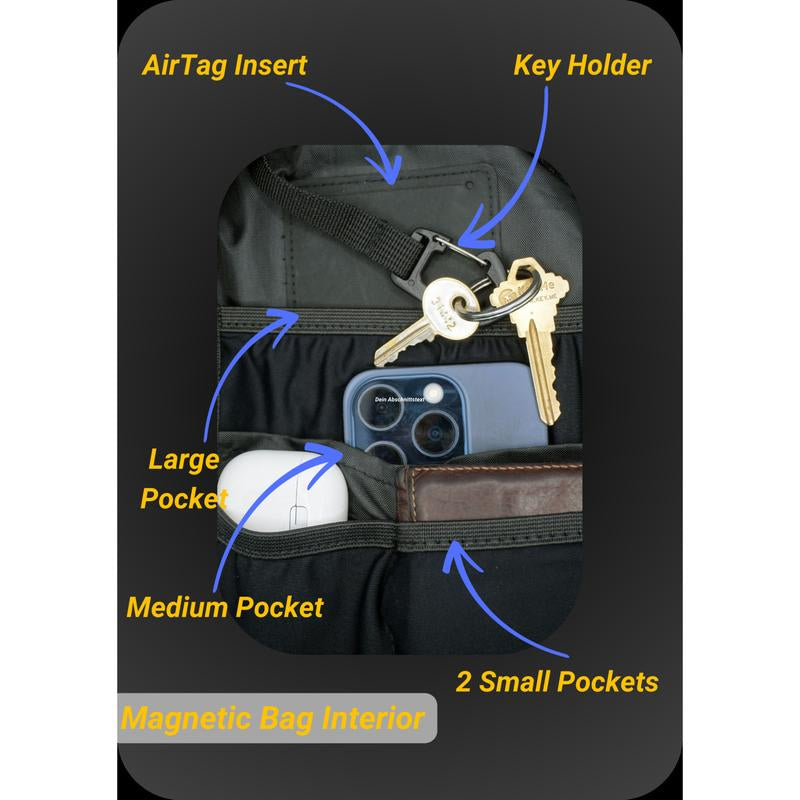 Magnetic Black Gym Bag