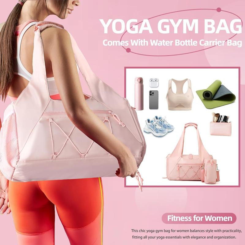 Yoga Mat Bag with Shoe Compartment and Waterproof Pocket, Professional Yoga Tote with Strap for Travel and Gym Essentials