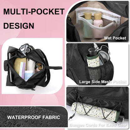 Yoga Mat Bag with Shoe Compartment and Waterproof Pocket, Professional Yoga Tote with Strap for Travel and Gym Essentials