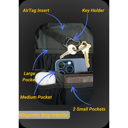 Magnetic Black Gym Bag
