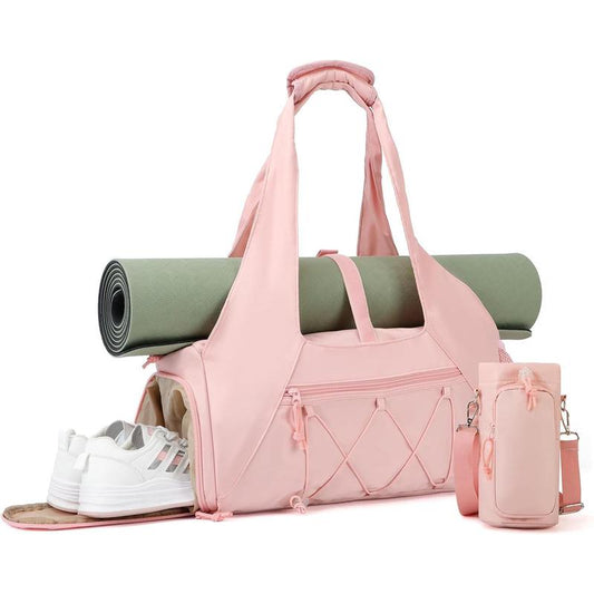 Yoga Mat Bag with Shoe Compartment and Waterproof Pocket, Professional Yoga Tote with Strap for Travel and Gym Essentials